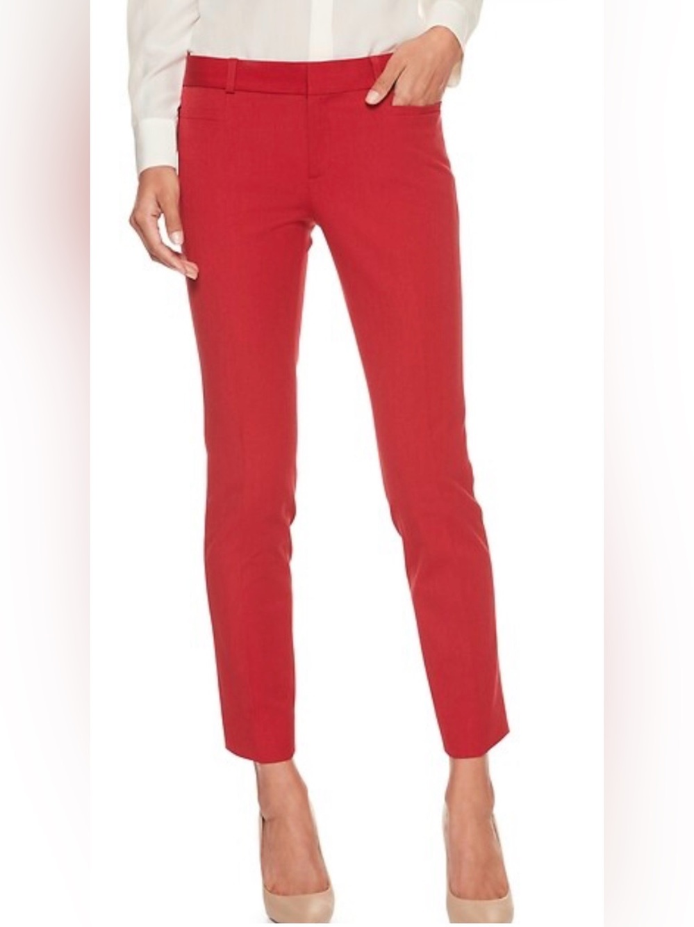 Banana Republic Red Slim Ankle Trousers 4